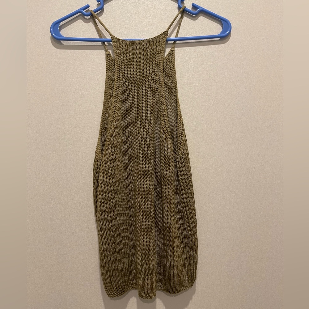 Boutique green sweater tank large - Picture 3 of 4